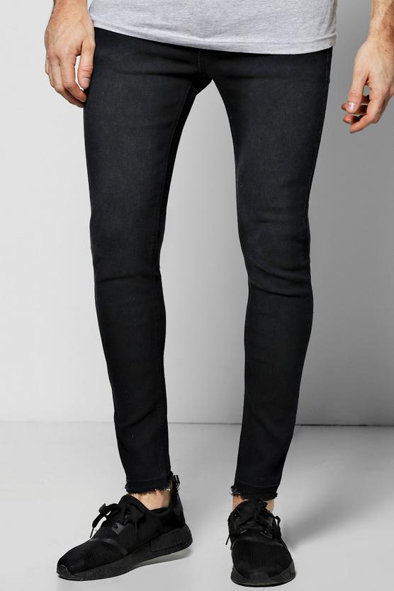 Super Skinny Fit Jeans With Raw Hem